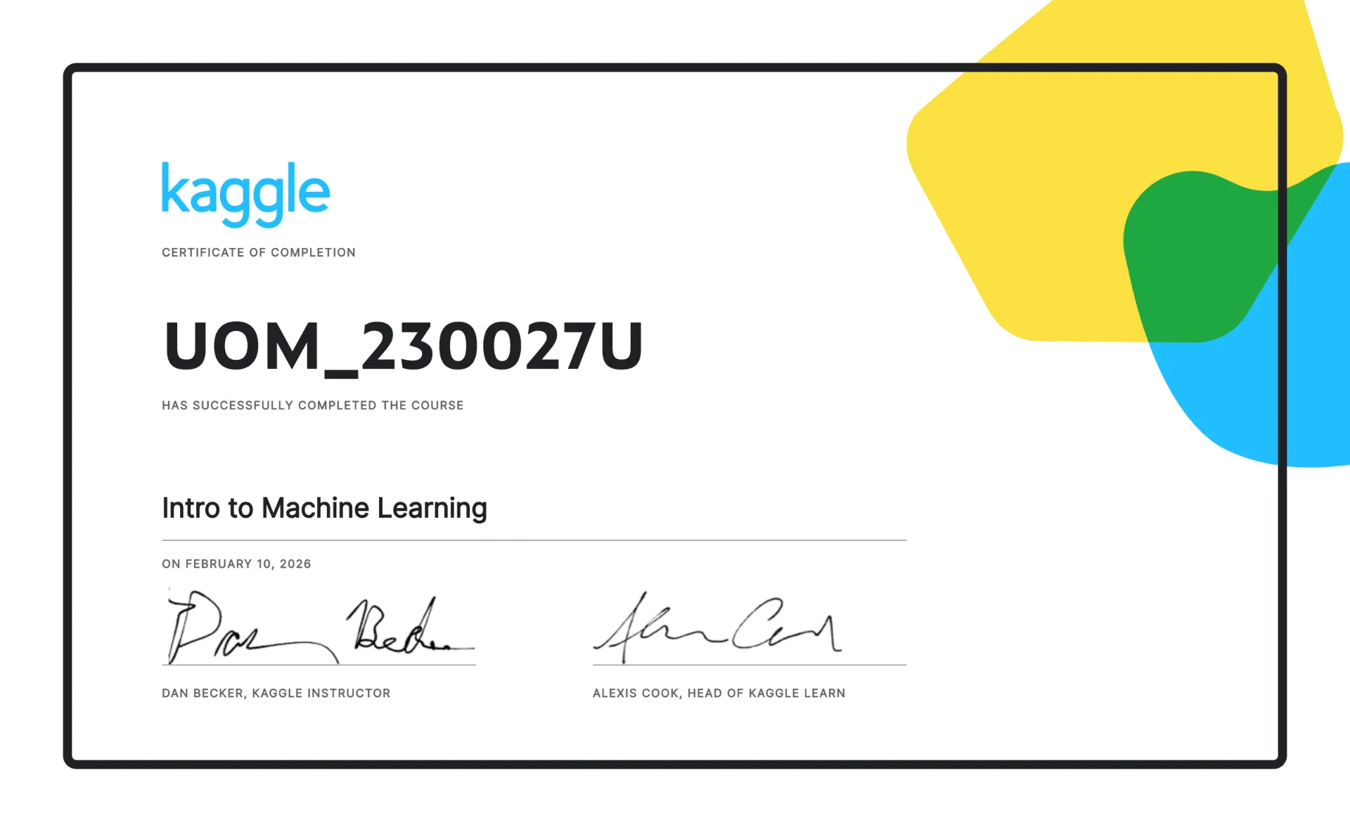 Introduction to Machine Learning