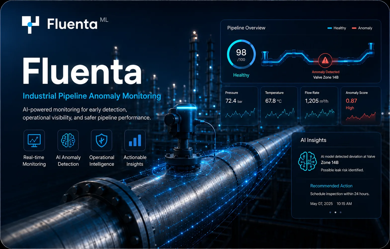 Fluventa - Industrial Pipeline Anomaly Alerting system